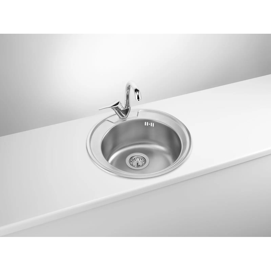 Deante ZHC_0813 - Virtuvės kriauklė TWIST diametras 49 cm satinas