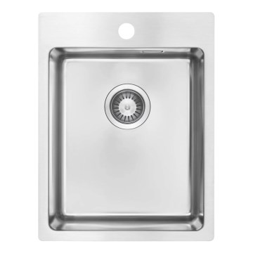 Deante ZPO_010E - Virtuvės kriauklė OLFATO 50,5x39 cm šukuotas plienas