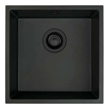 Deante ZQA_N10A - Virtuvės kriauklė CORDA 44x44 cm granito/juoda