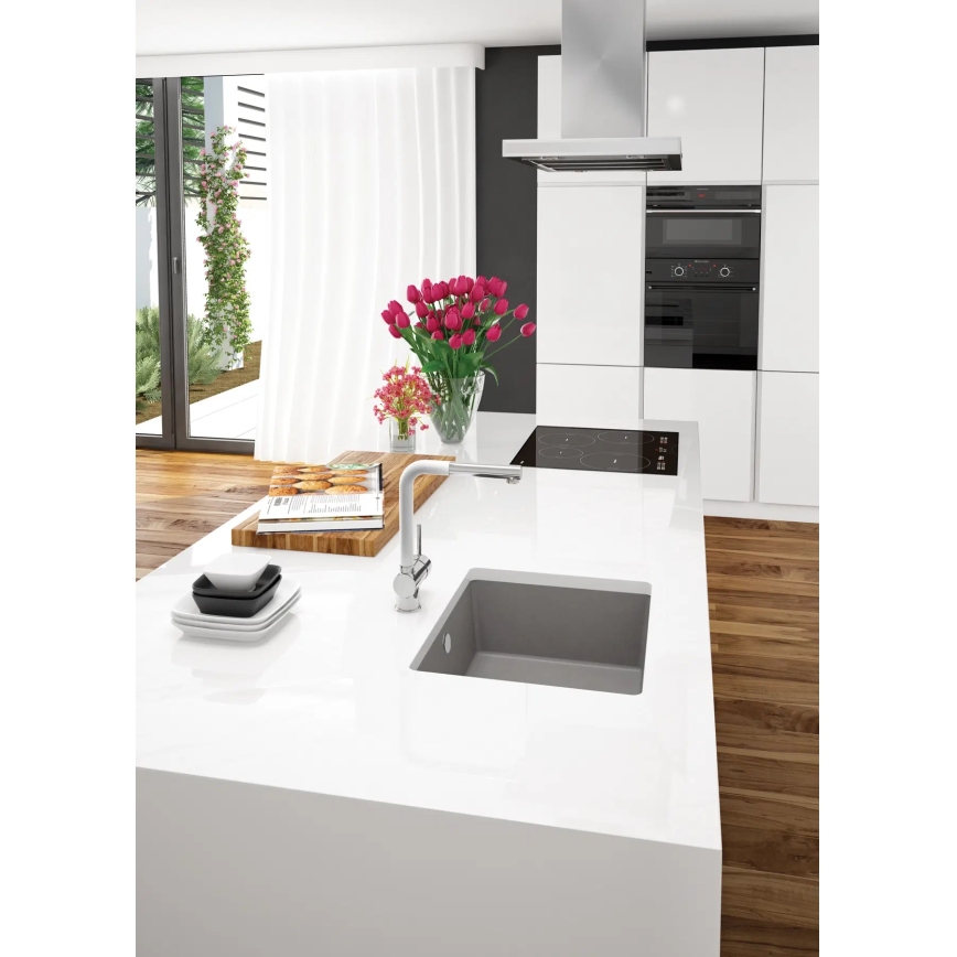 Deante ZQA_N10A - Virtuvės kriauklė CORDA 44x44 cm granito/juoda