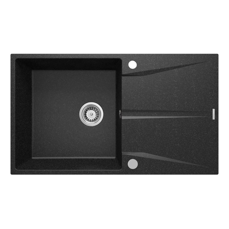 Deante ZRC_211A - Virtuvinė kriauklė CORIO 50x86 cm granitas/grafitas