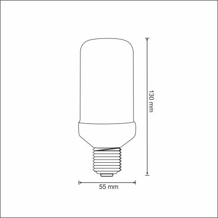 Dekoratyvinė LED elektros lemputė FLAME T60 E27/3W/230V 1400K