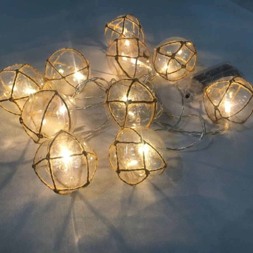 Dekoratyvinė LED grandinė AHNE 10xLED/2xAA 2,1 m šilta balta