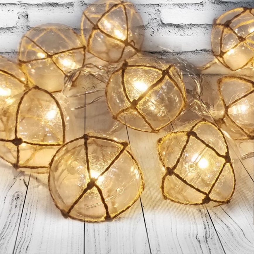 Dekoratyvinė LED grandinė AHNE 10xLED/2xAA 2,1 m šilta balta