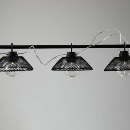 Dekoratyvinė LED grandinė ASTRA 10xLED/2xAA 2,1 m juoda