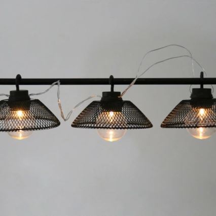 Dekoratyvinė LED grandinė ASTRA 10xLED/2xAA 2,1 m juoda