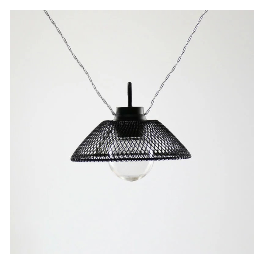 Dekoratyvinė LED grandinė ASTRA 10xLED/2xAA 2,1 m juoda