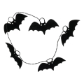 Dekoratyvinė LED grandinė HALLOWEEN 10xLED/2xAA/šilta balta 1,3m šikšnosparniai
