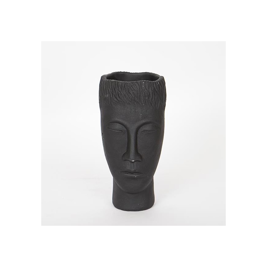 Dekoratyvinė vaza 25x14x12,5 cm juoda/cementinė