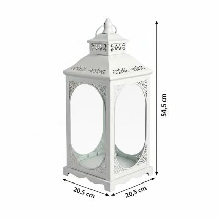 Dekoratyvinė žibintė ROSEHILL 54,5 cm balta