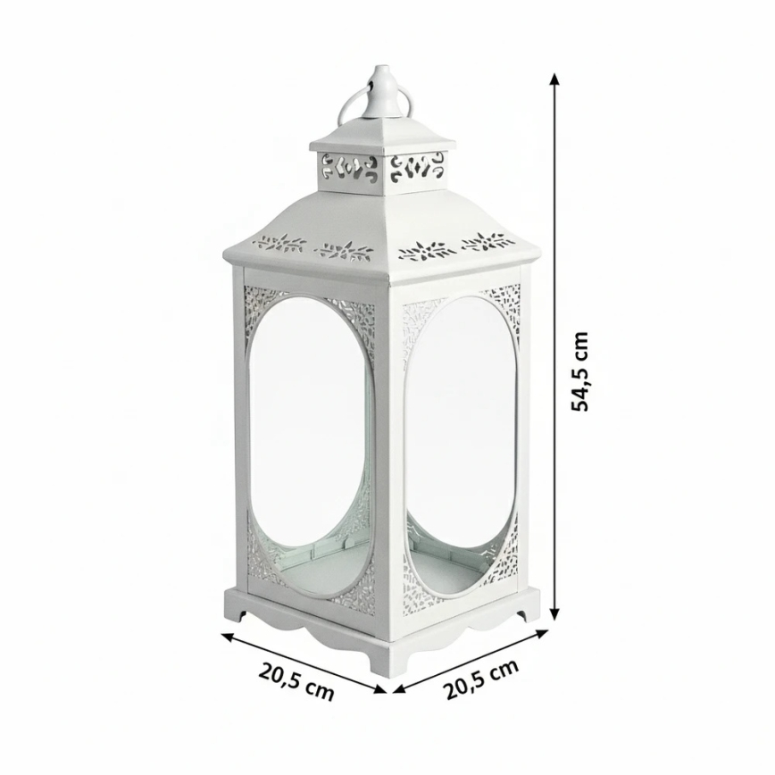 Dekoratyvinė žibintė ROSEHILL 54,5 cm balta