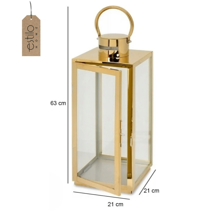 Dekoratyvinis 63 cm auksinis žibintas