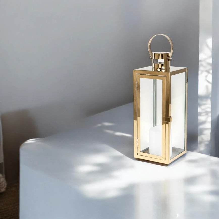 Dekoratyvinis auksinis žibintas 38 cm