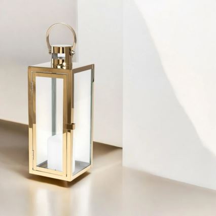 Dekoratyvinis auksinis žibintas 38 cm