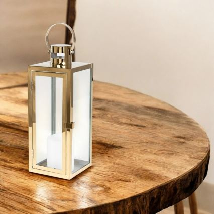 Dekoratyvinis auksinis žibintas 38 cm