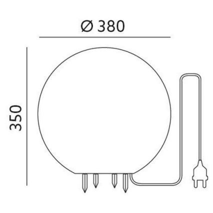 Dekoratyvinis lauko šviestuvas GARDEN BALL 1xE27/40W/230V IP65 d. 38 cm