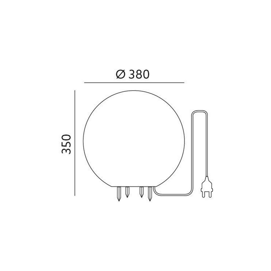 Dekoratyvinis lauko šviestuvas GARDEN BALL 1xE27/40W/230V IP65 d. 38 cm