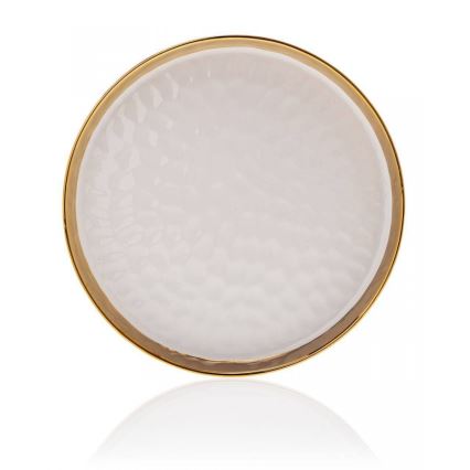 Dekoratyvinis padėklas LIJA 26 cm kreminis/auksinis