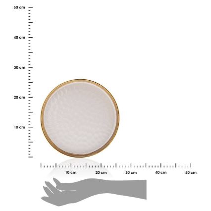 Dekoratyvinis padėklas LIJA 26 cm kreminis/auksinis