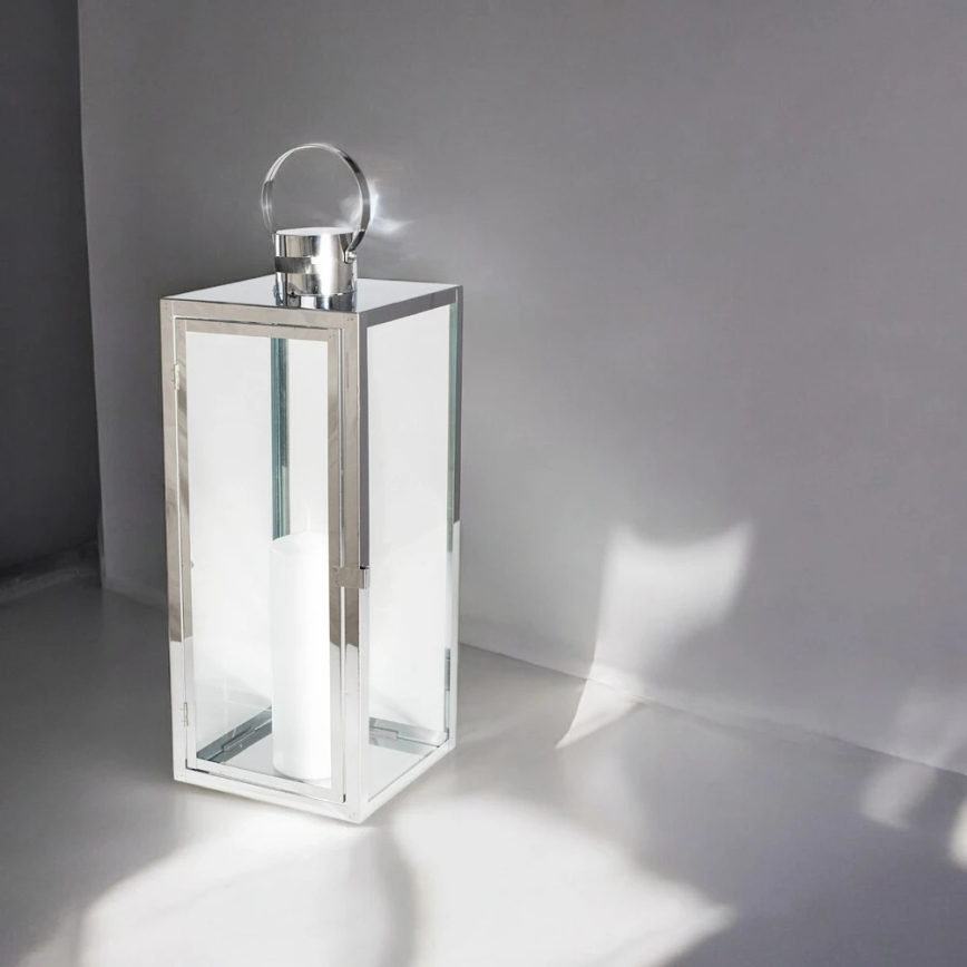 Dekoratyvinis žibintas 49 cm blizgus chromas