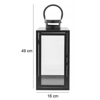 Dekoratyvinis žibintas 49 cm, juodos spalvos
