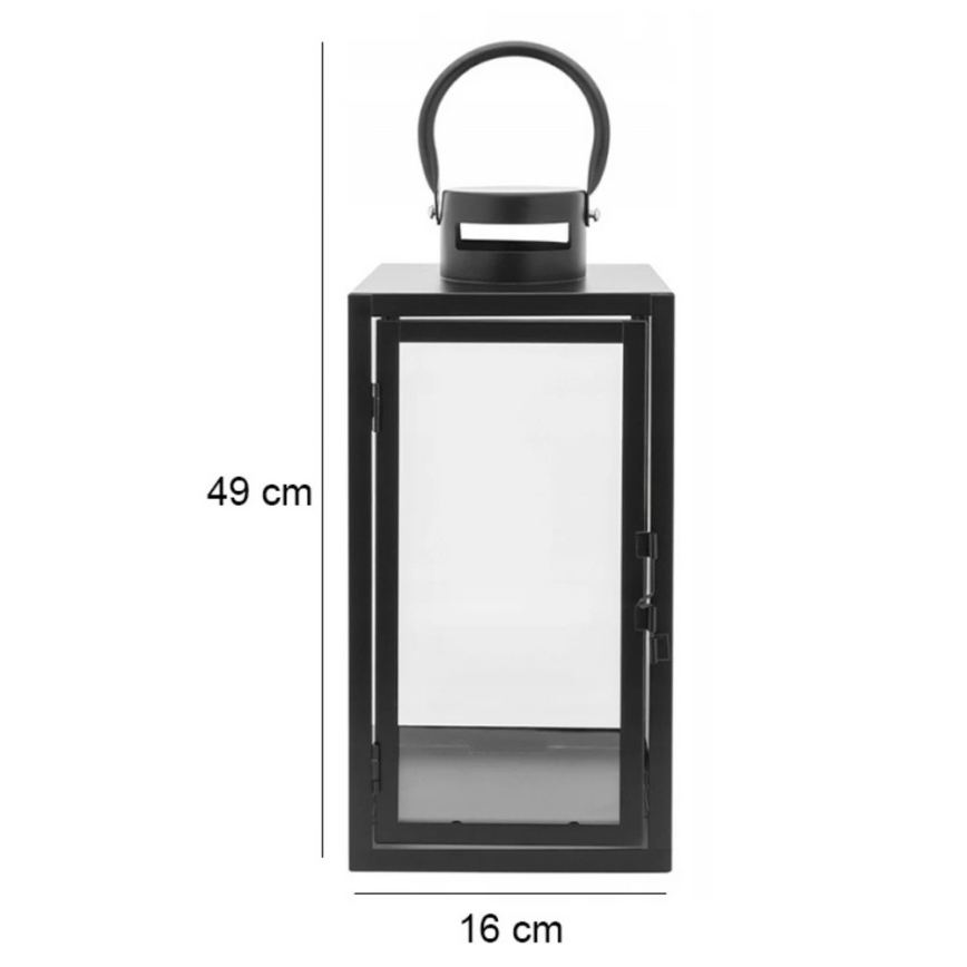 Dekoratyvinis žibintas 49 cm, juodos spalvos