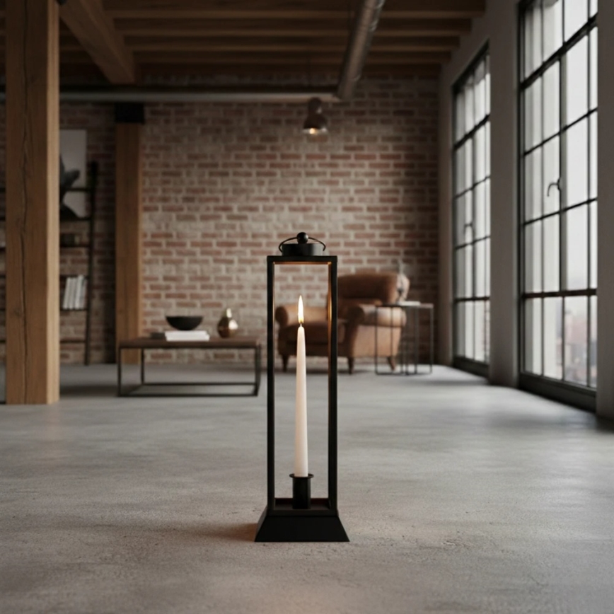 Dekoratyvinis žibintas HALL, 39,5 cm, juodas