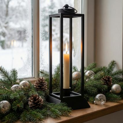 Dekoratyvinis žibintas HALL, 39,5 cm, juodas