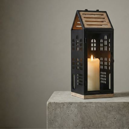Dekoratyvinis žibintas HOME 47,5 cm juodas/smėlinis