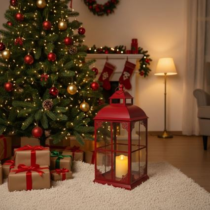 Dekoratyvinis žibintas REDY 30,5 cm raudonas