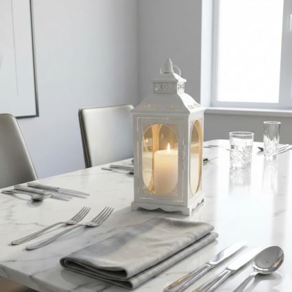 Dekoratyvinis žibintas ROSEHILL 27,5 cm baltas