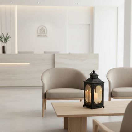 Dekoratyvinis žibintas ROSEHILL, 27,5 cm, juodas