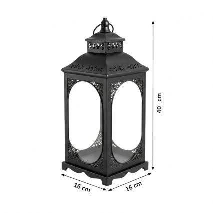 Dekoratyvinis žibintas ROSEHILL 40 cm juodas