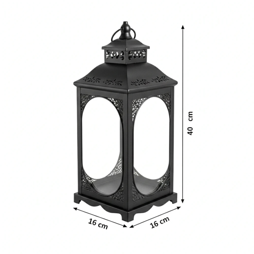 Dekoratyvinis žibintas ROSEHILL 40 cm juodas