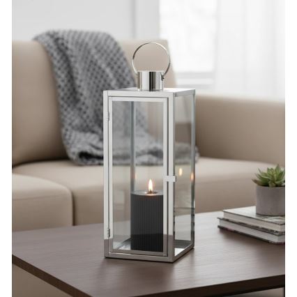 Dekoratyvinis žibintas TOWER 29 cm, blizgus chromas