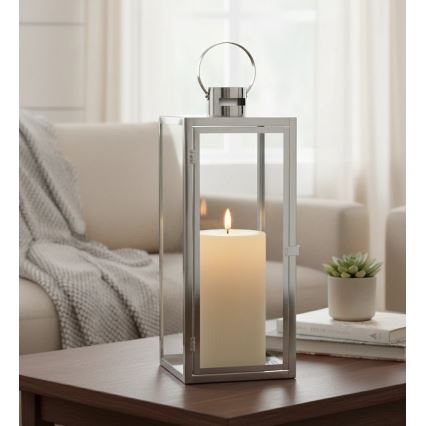 Dekoratyvinis žibintas TOWER 29 cm, blizgus chromas