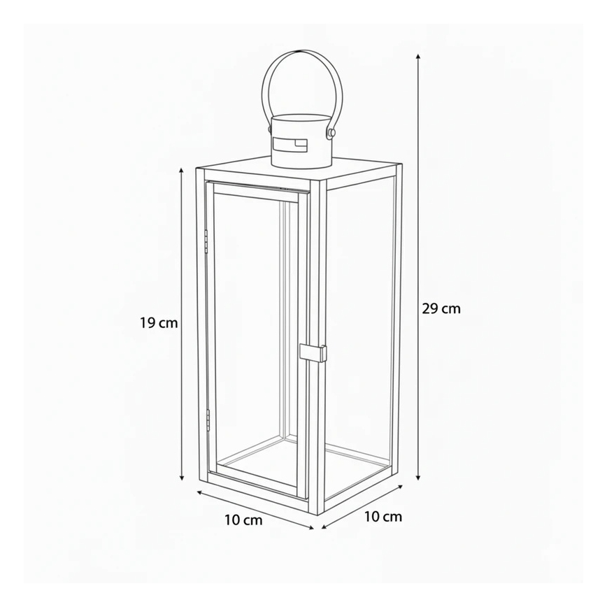 Dekoratyvinis žibintas TOWER 29 cm, blizgus chromas