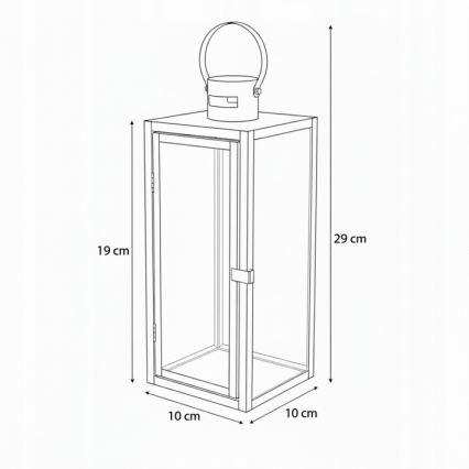 Dekoratyvinis žibintas TOWER 29 cm juodas