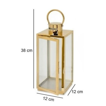 Dekoratyvinis žibintas TOWER 38 cm, aukso spalvos