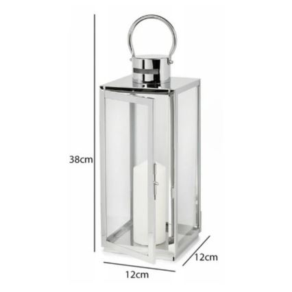 Dekoratyvinis žibintas TOWER, 38 cm, blizgus chromas