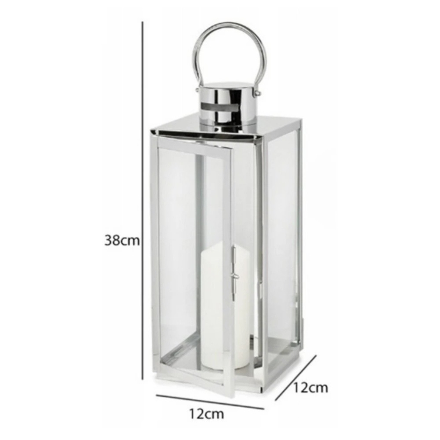 Dekoratyvinis žibintas TOWER, 38 cm, blizgus chromas