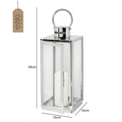 Dekoratyvinis žibintas TOWER, 49 cm, blizgus chromas