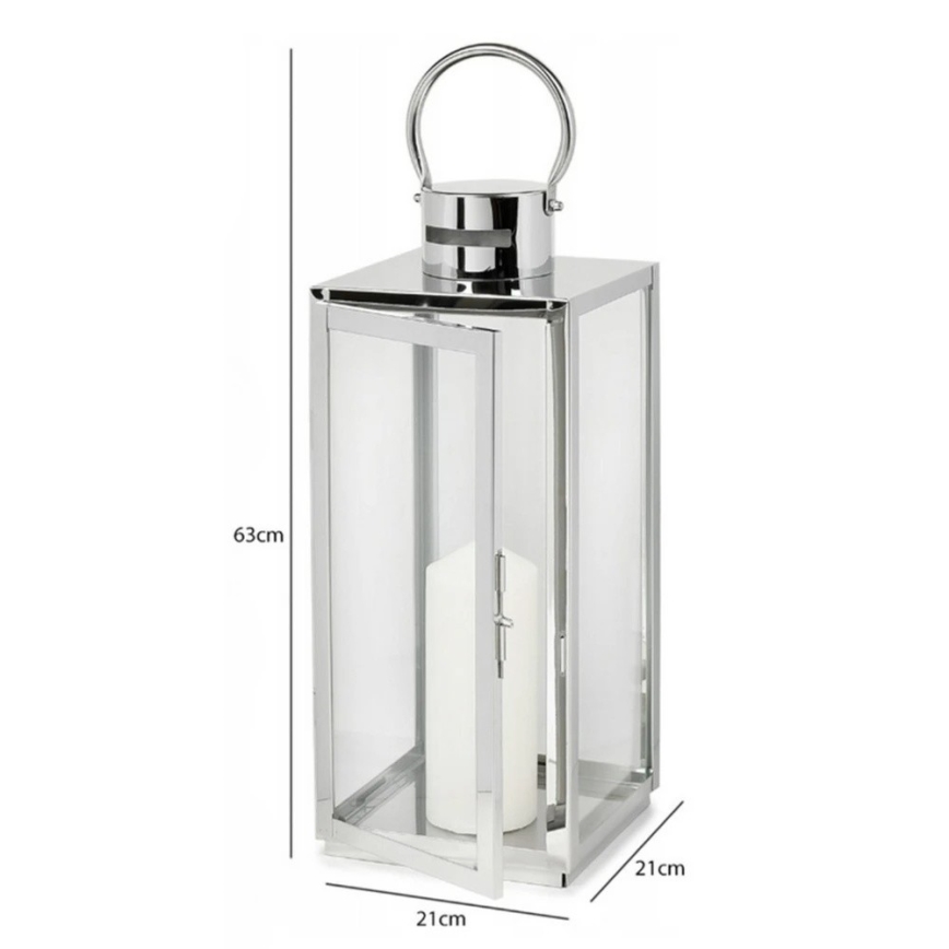 Dekoratyvinis žibintas TOWER, 63 cm, blizgus chromas
