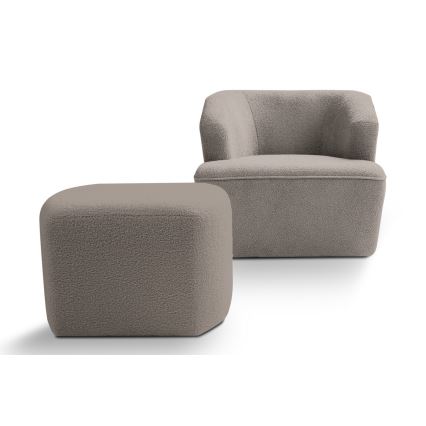 Dizaino pufas ESTRELA 43x63 cm smėlio spalvos