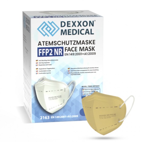 DEXXON MEDICAL Respiratorius FFP2 NR smėlio spalvos 1vnt
