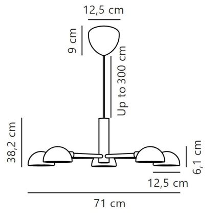 DFTP by Nordlux - Pakabinamas sietynas NOMI 5xE14/8W/230V juoda