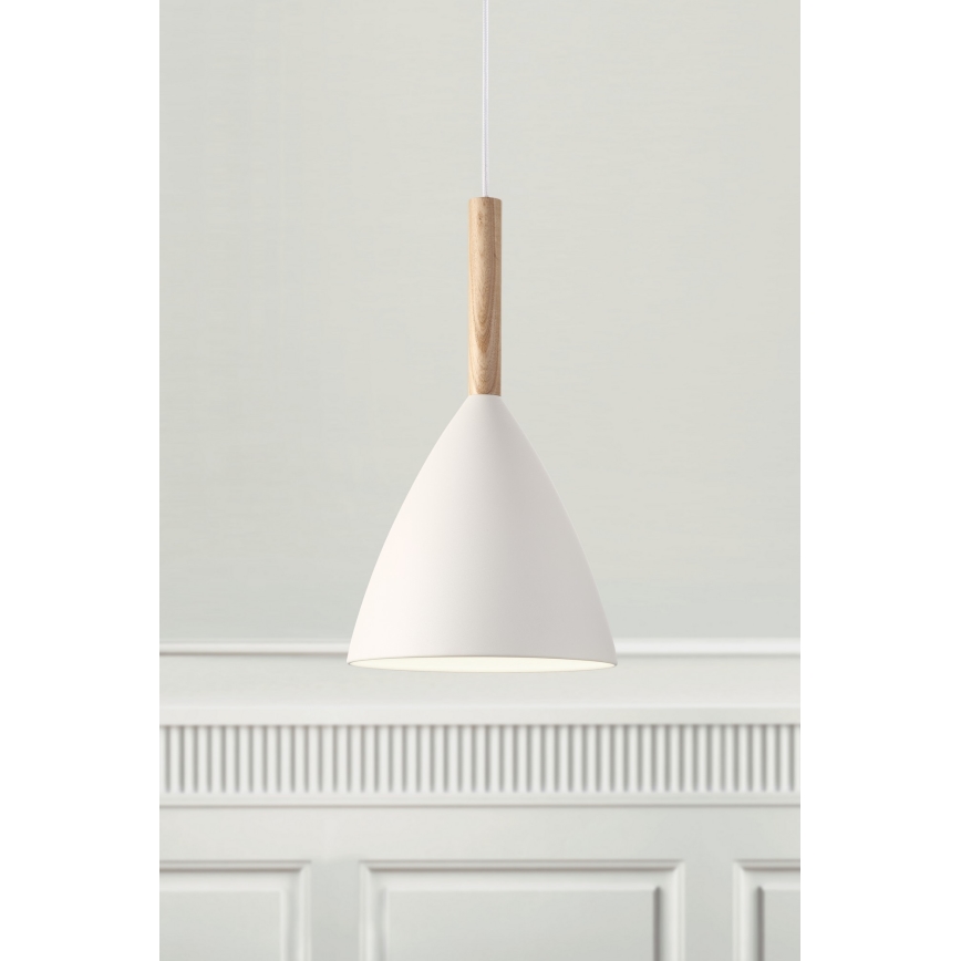 DFTP by Nordlux - Pakabinamas sietynas PURE 1xE27/40W/230V diametras 20 cm balta/uosio
