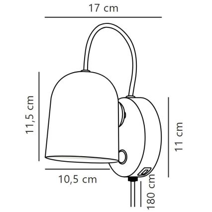 DFTP by Nordlux - Sieninis akcentinis šviestuvas Su USB port ANGLE 1xGU10/25W/230V balta