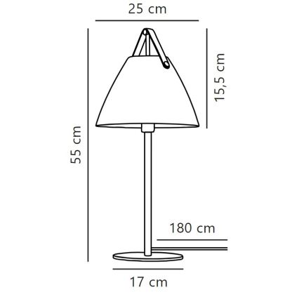 DFTP by Nordlux - Stalinis šviestuvas STRAP 1xE27/40W/230V juoda