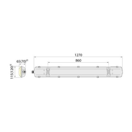 Didelio našumo fluorescencinis šviestuvas 2xG13/18W/230V IP65 1200mm